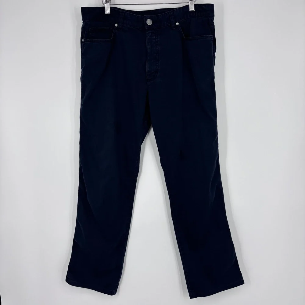 Ermenegildo Zegna Chino Trousers Mens 34x28 (Tag 36) Blue Cotton Stretch Pants